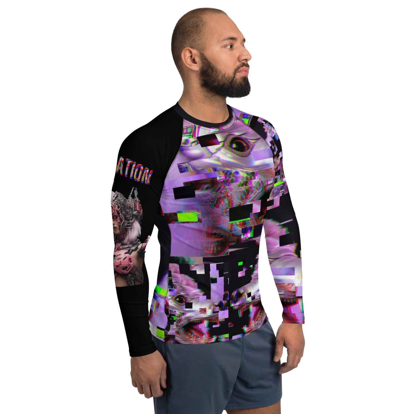 POODLE Alien Cyborg Men's Rash Guard