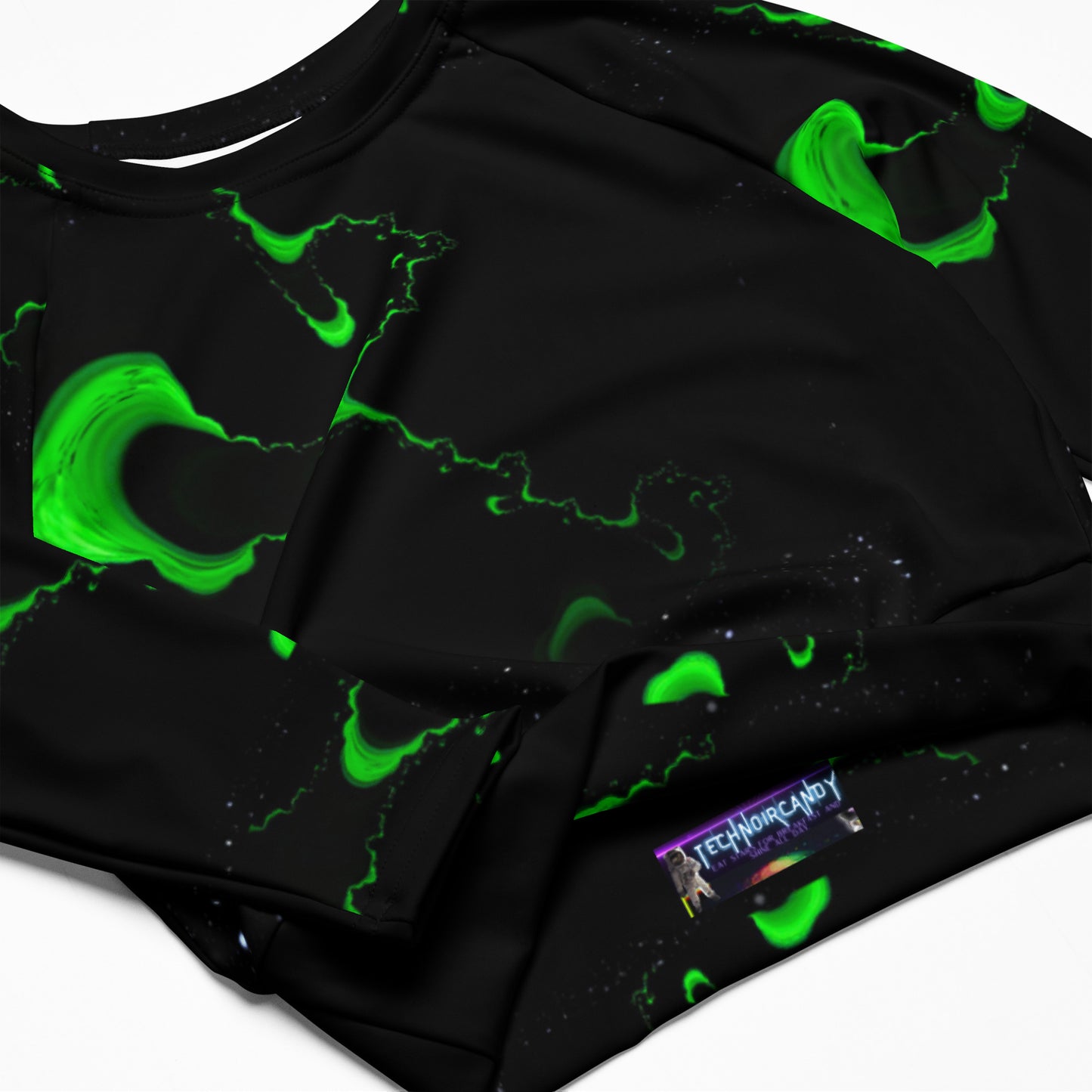 Recycled long-sleeve crop top
