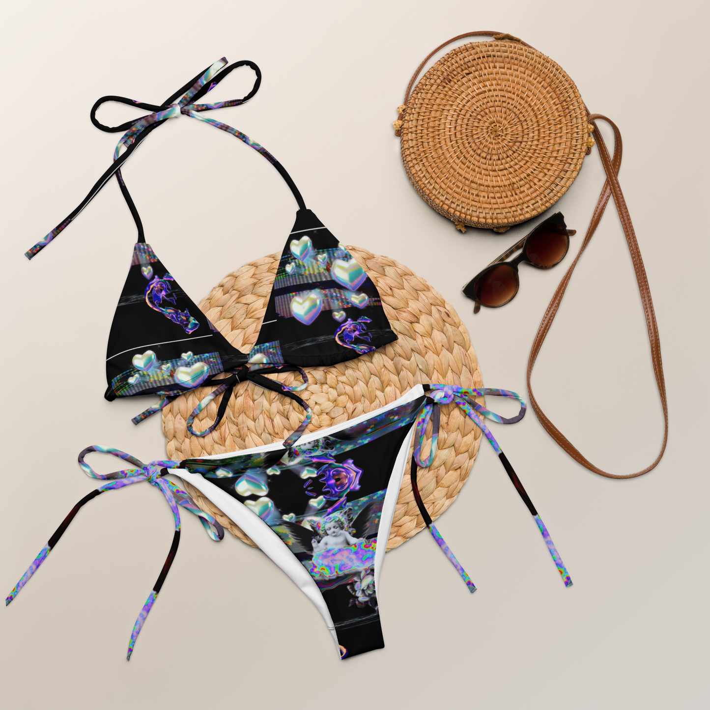 Wicked Games Neon Eros All-over print recycled string bikini