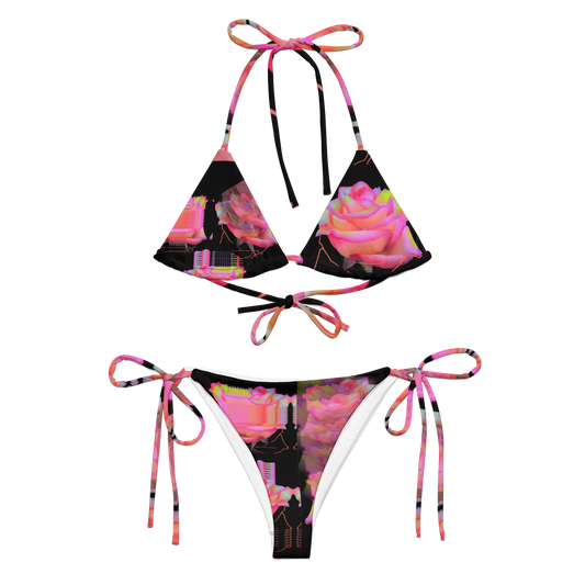 Cybernetic Phantom Rose All-over print recycled string bikini