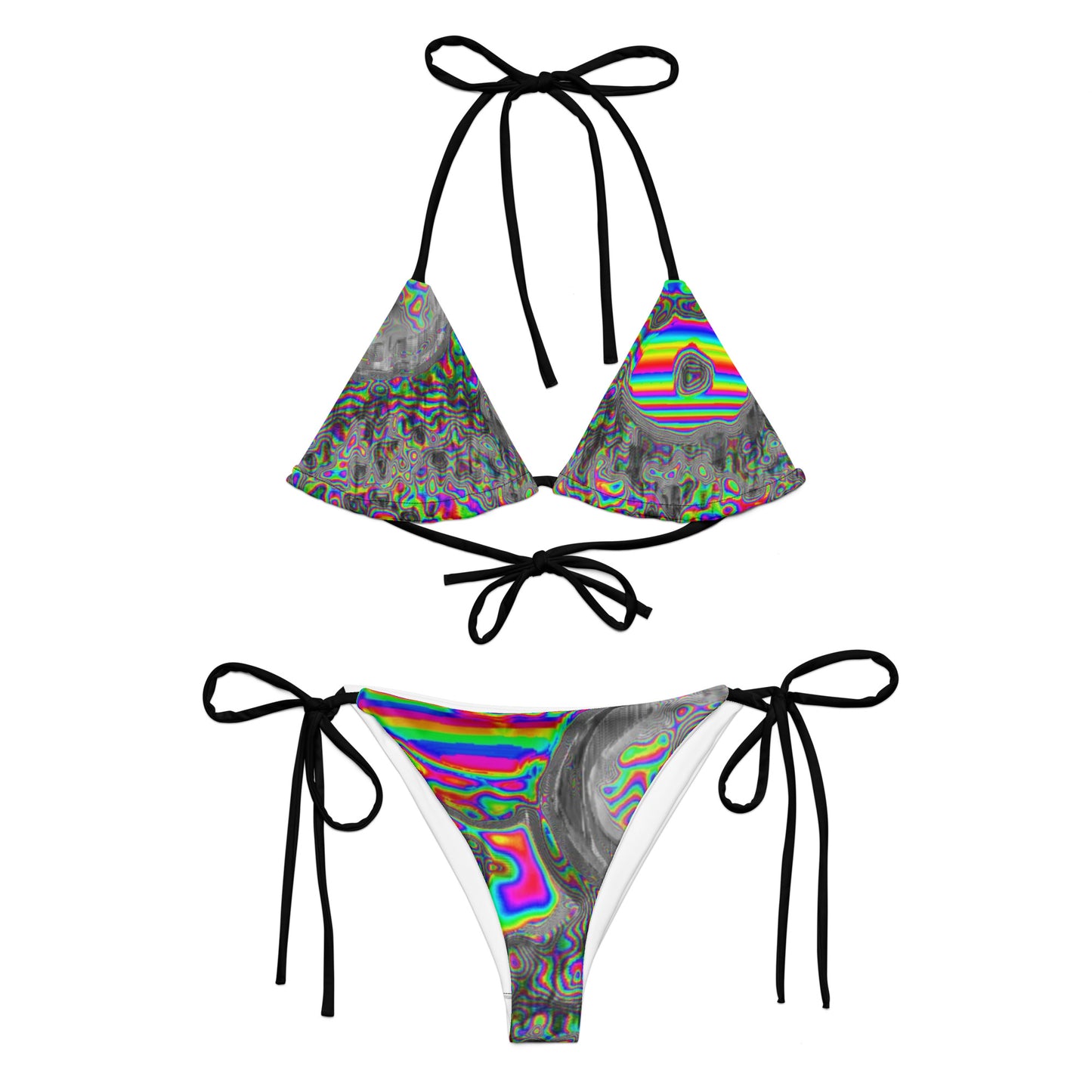 Space Donuts All-over print recycled string bikini