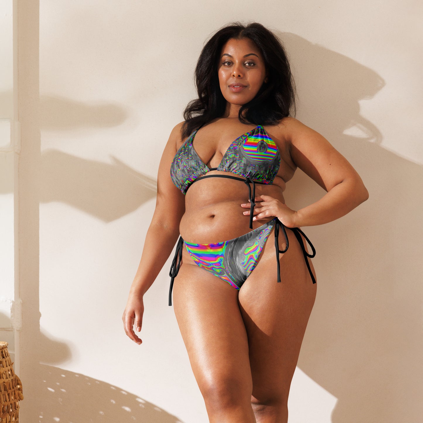 Space Donuts All-over print recycled string bikini