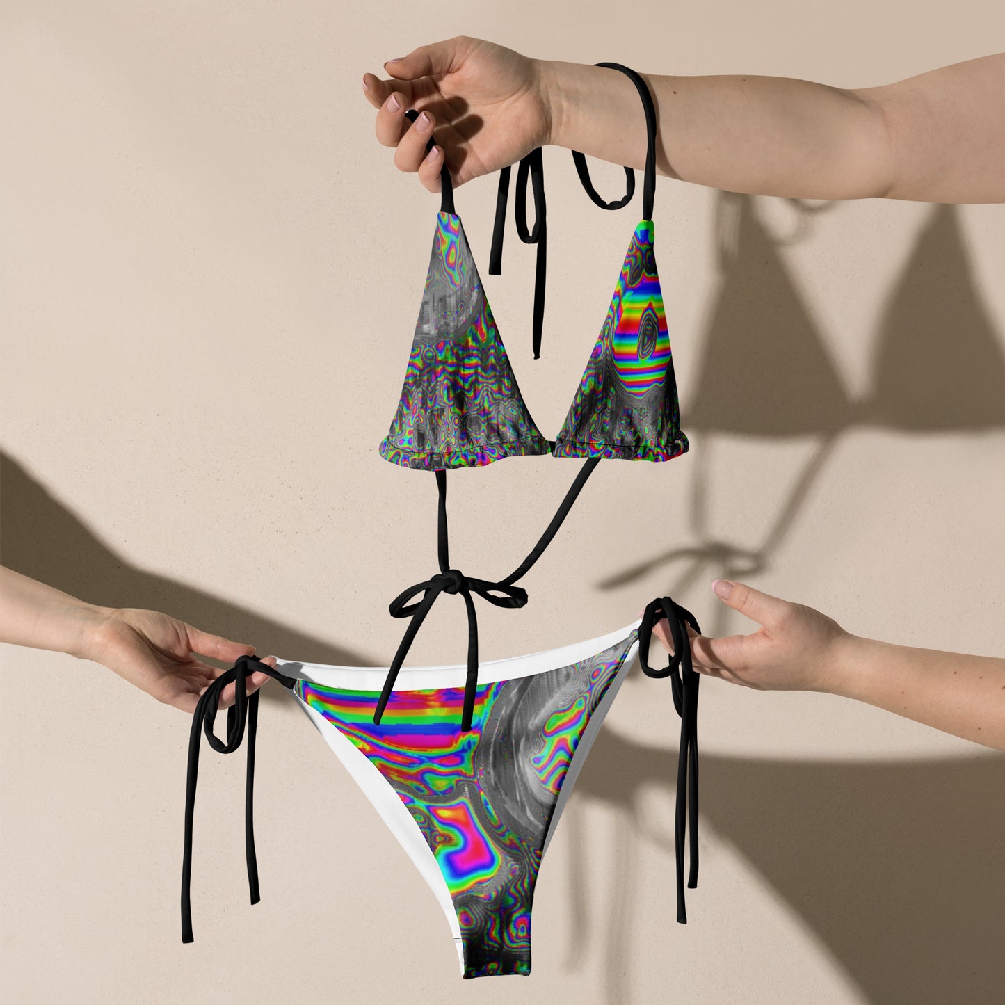 Space Donuts All-over print recycled string bikini