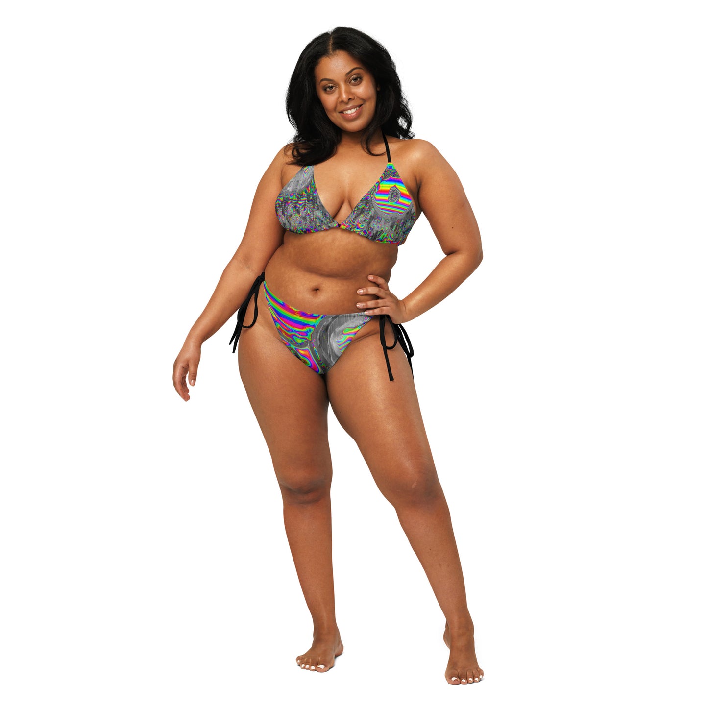 Space Donuts All-over print recycled string bikini