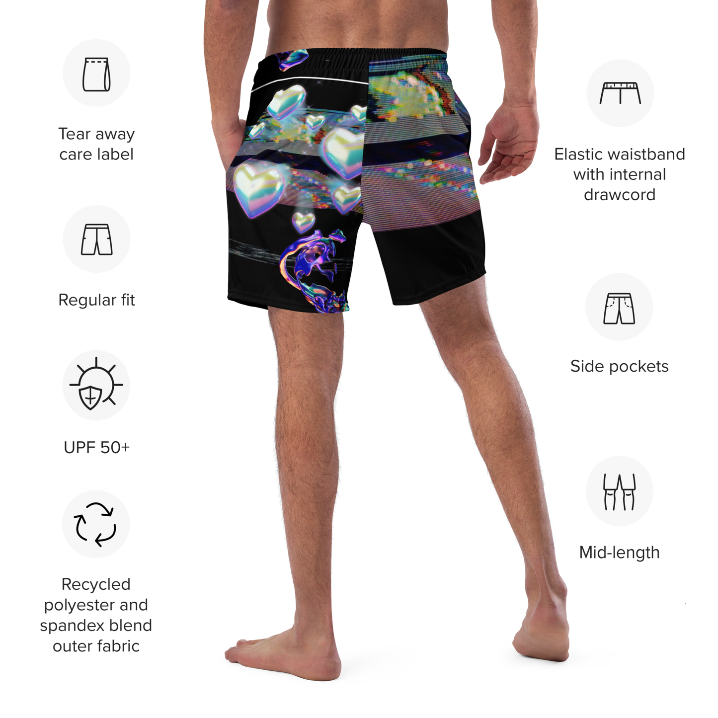 Wicked Games Neon Eros Men's Swim Trunks