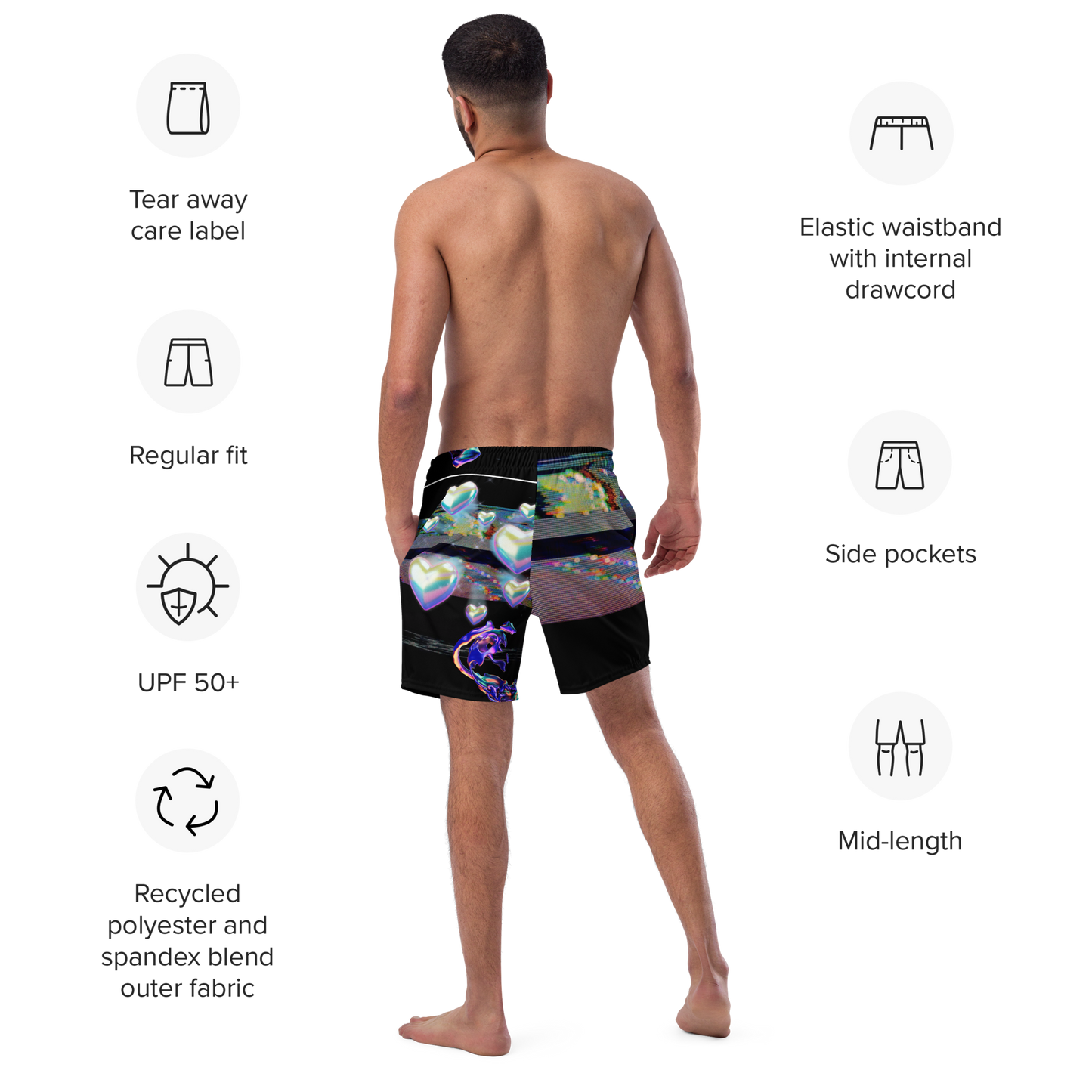 Wicked Games Neon Eros Men's Swim Trunks