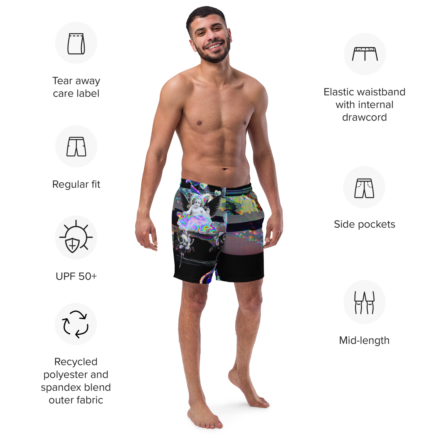 Wicked Games Neon Eros Men's Swim Trunks