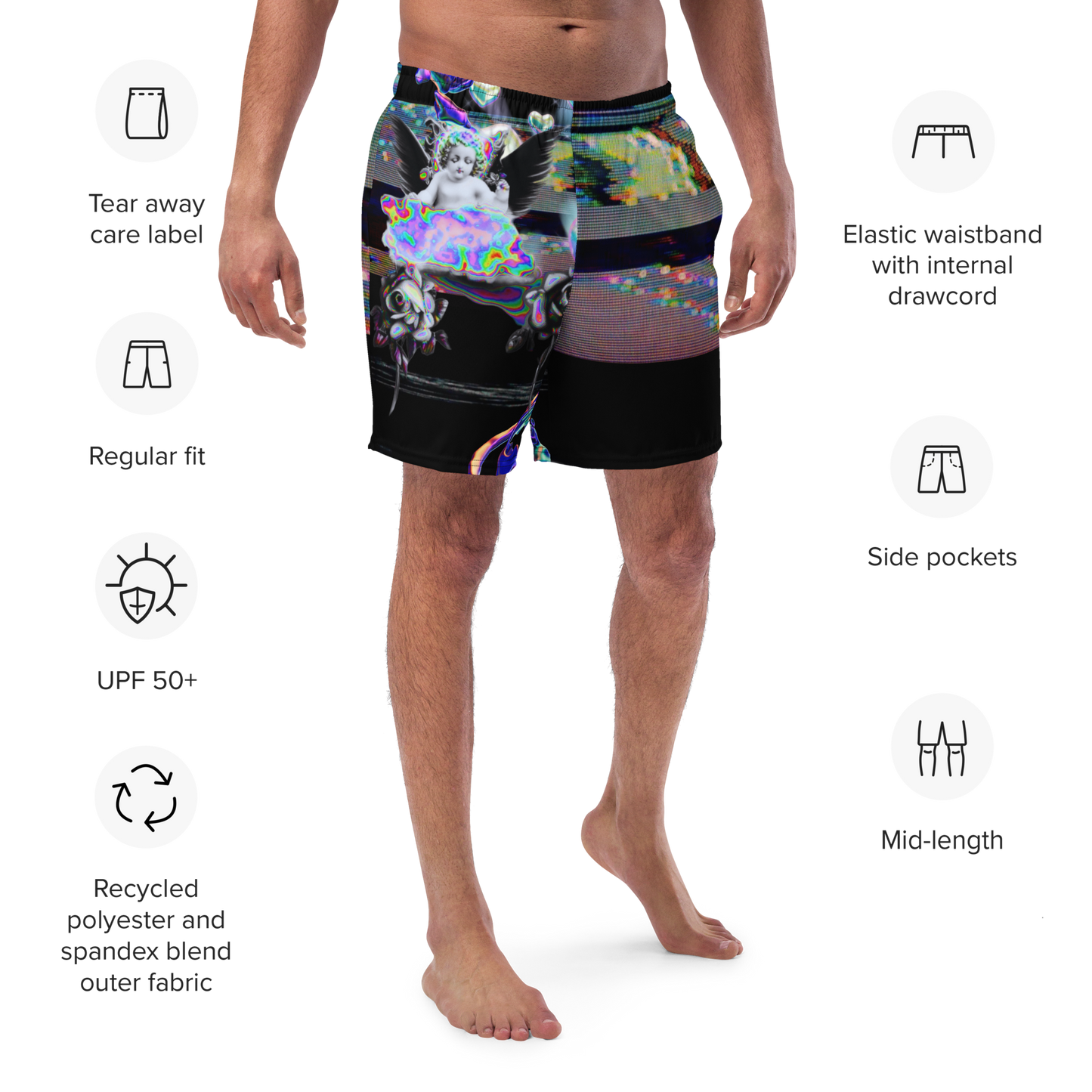 Wicked Games Neon Eros Men's Swim Trunks