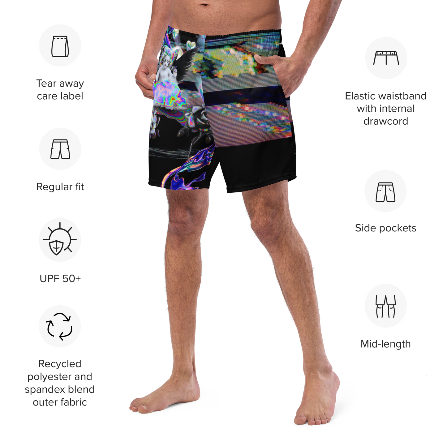 Wicked Games Neon Eros Men's Swim Trunks