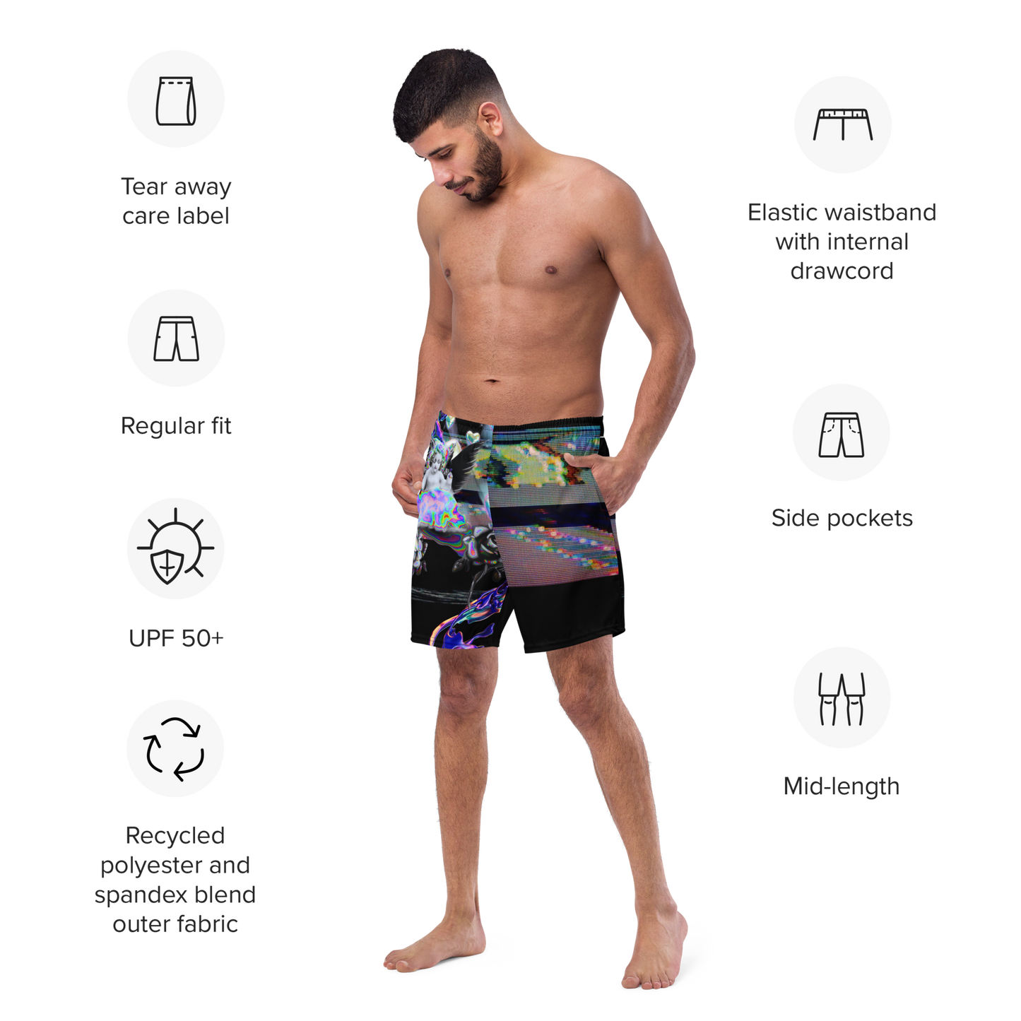 Wicked Games Neon Eros Men's Swim Trunks