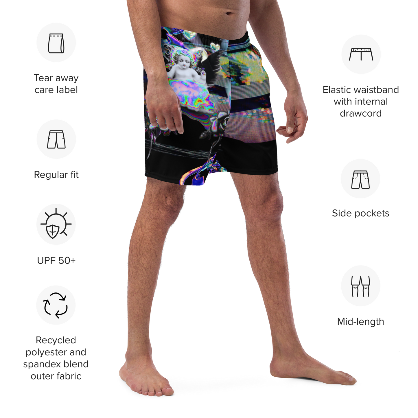 Wicked Games Neon Eros Men's Swim Trunks