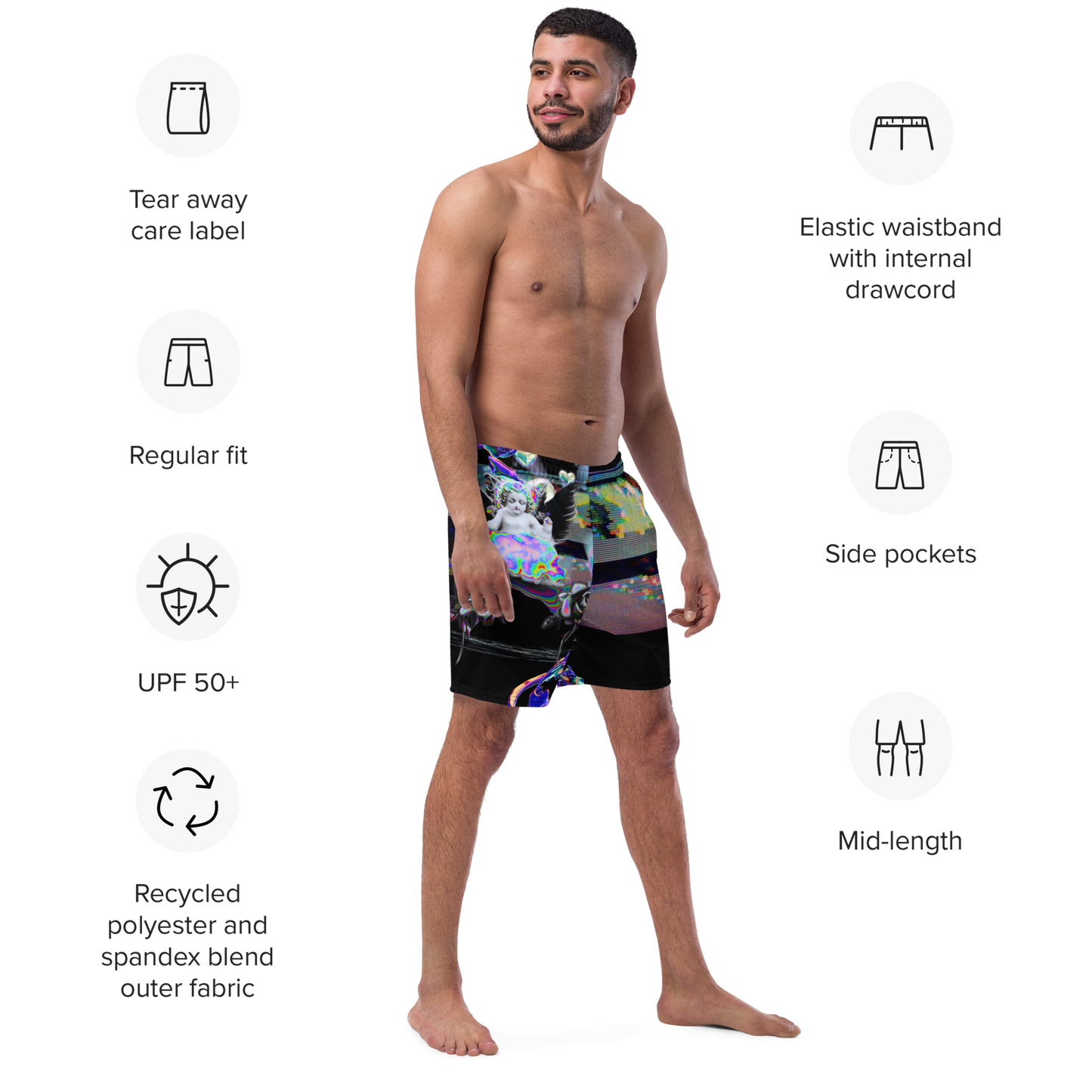 Wicked Games Neon Eros Men's Swim Trunks