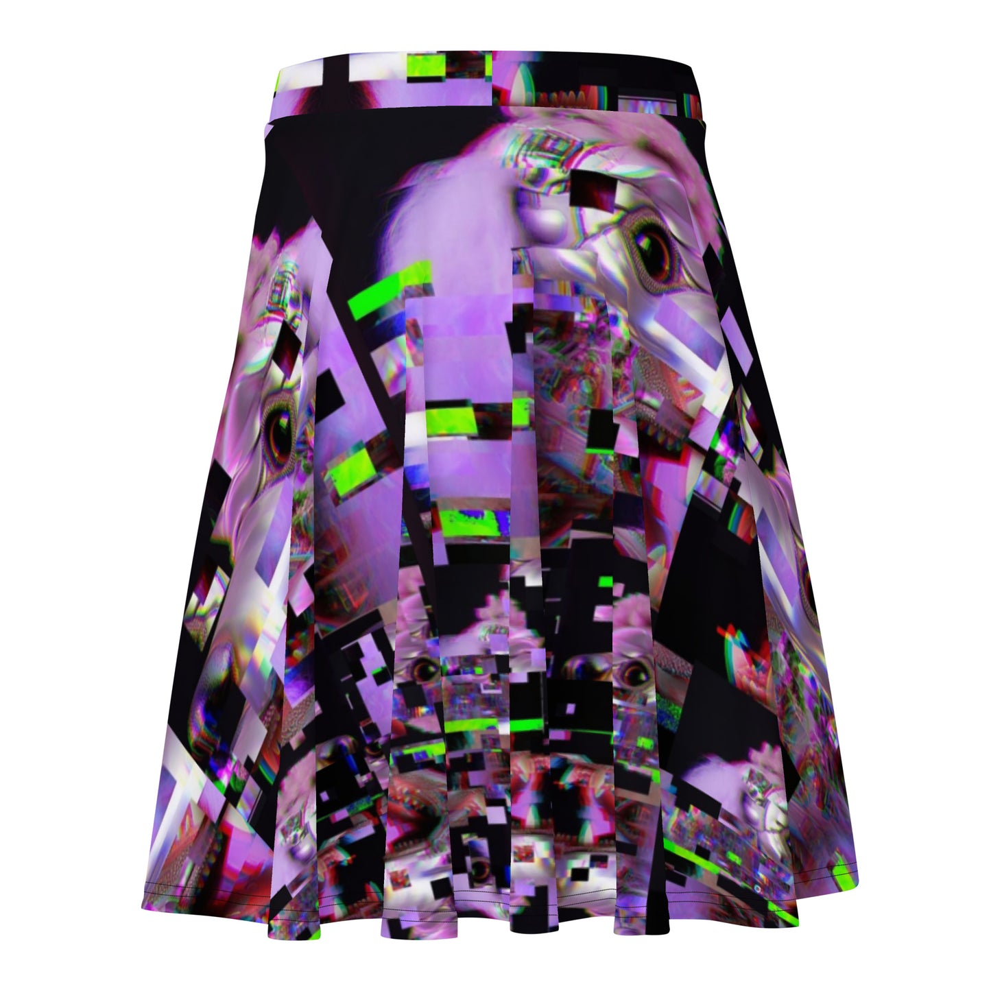 Poodle Glitché Skater Skirt