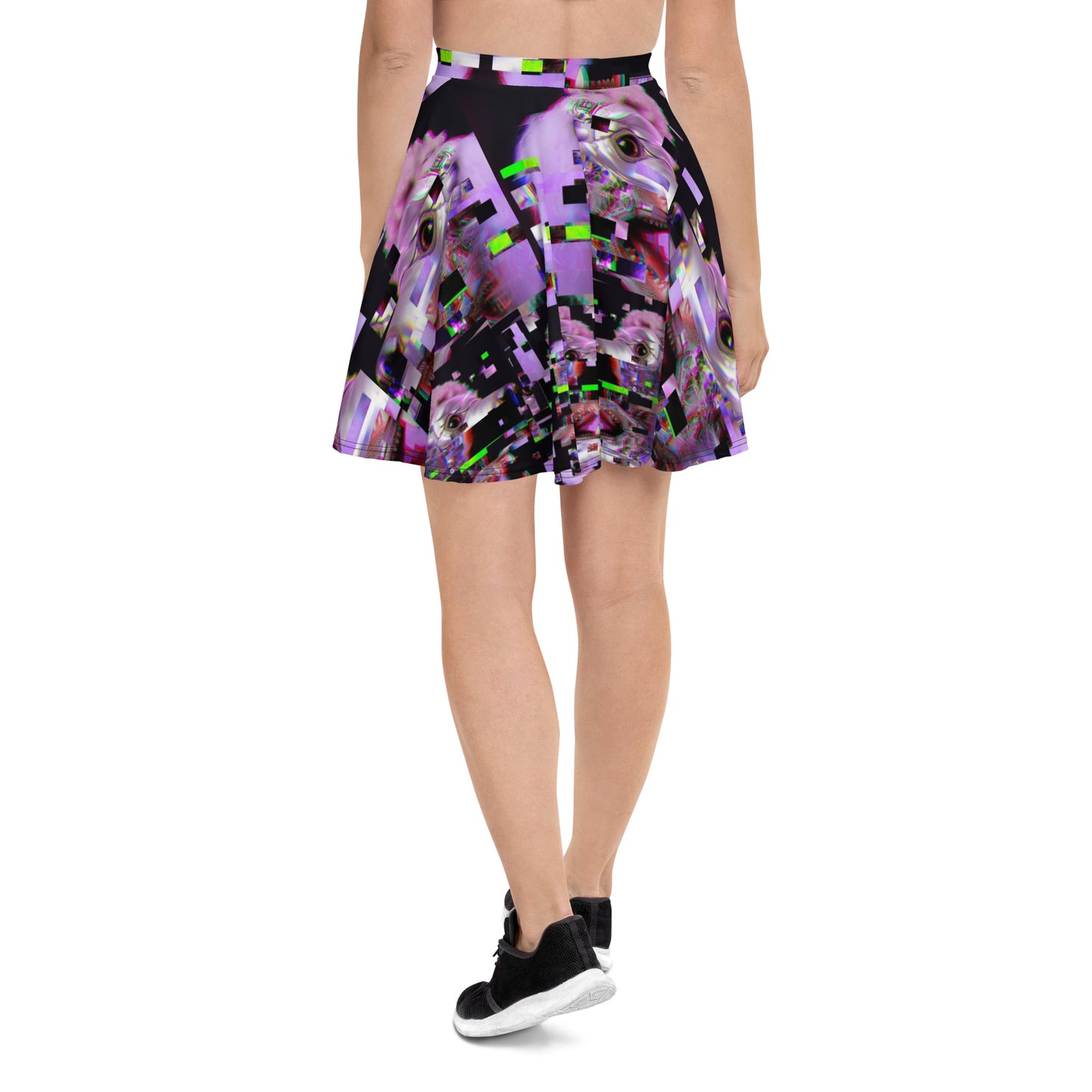 Poodle Glitché Skater Skirt