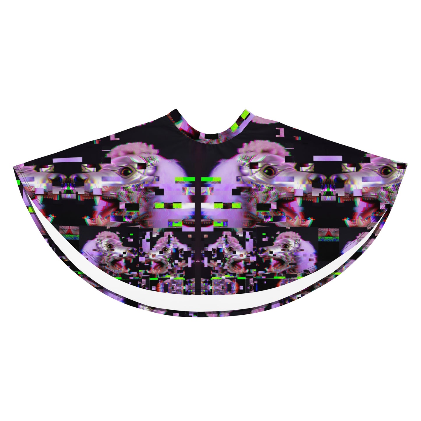 Poodle Glitché Skater Skirt