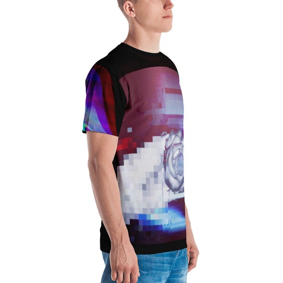 Quantum Entanglement Glitch art vaporwave Men's T-shirt