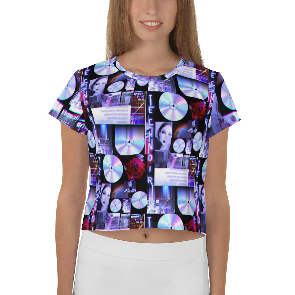 Data Running All-Over Print Crop Tee