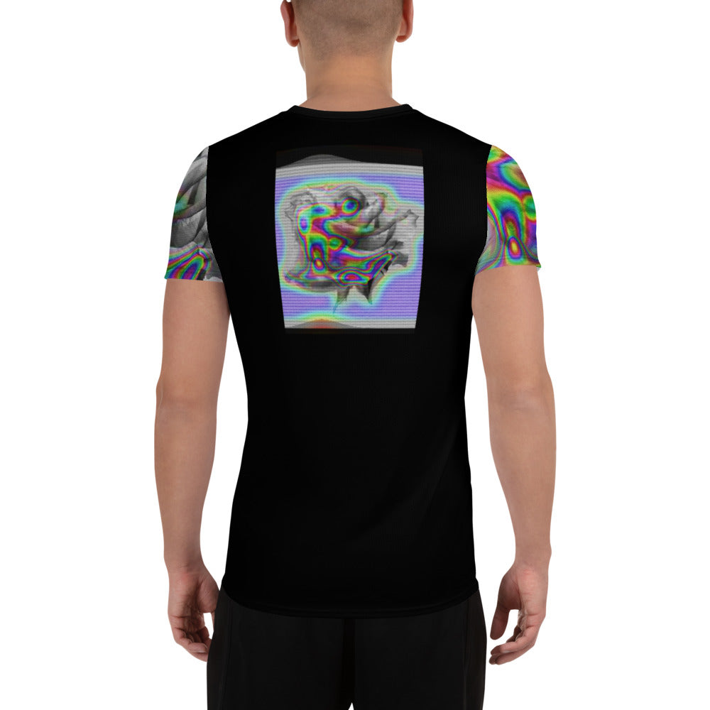 Obsidian Chrome Dragon All-Over Print Men's Athletic T-shirt