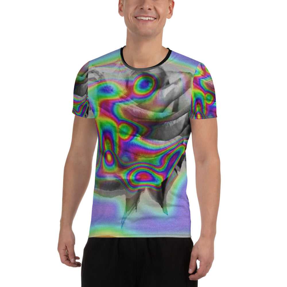 Obsidian Chrome Dragon All-Over Print Men's Athletic T-shirt