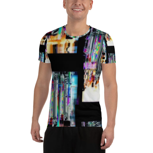 64 Bit God All-Over Print Men's Athletic T-shirt