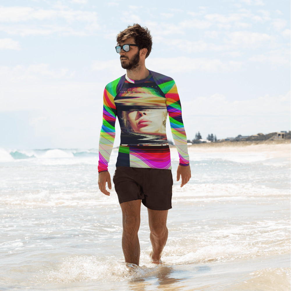 Gliding thru a Black Hole Before Breakfast Men's Rash Guard