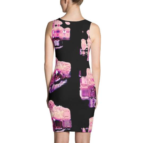 Dentata Glitch Art Alien Orchid Bodycon Dress
