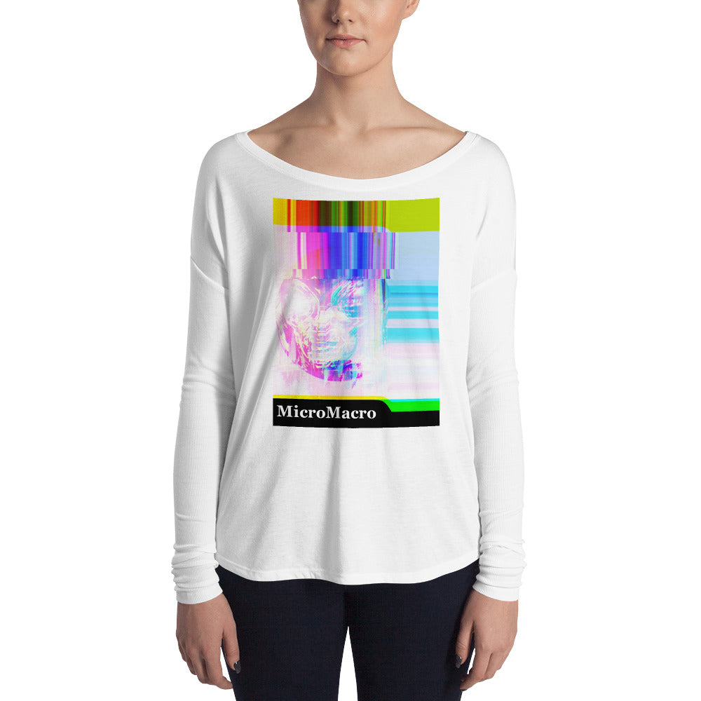 Micro Macro - Alien - Glitch - Ladies' Long Sleeve Tee
