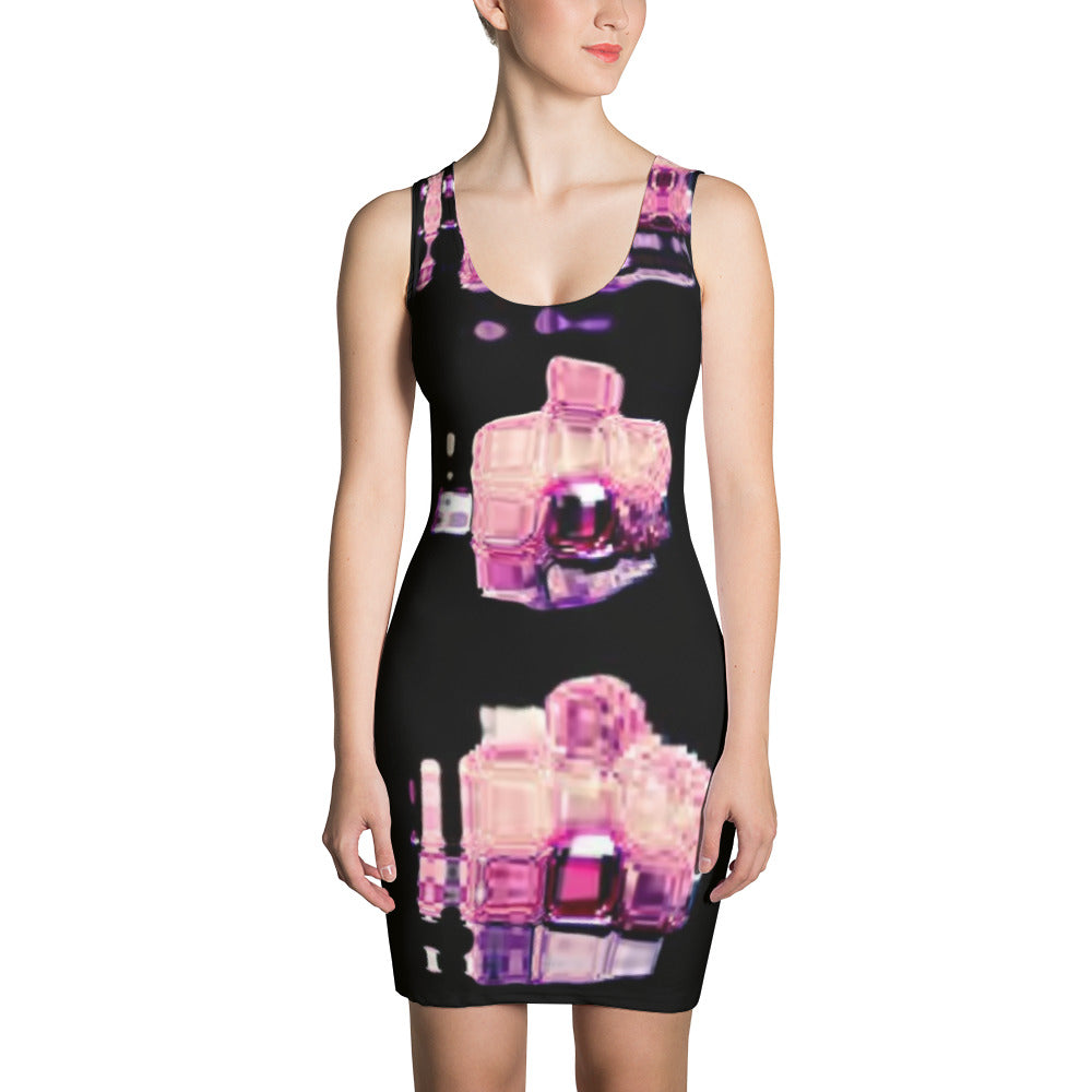 Dentata Glitch Art Alien Orchid Bodycon Dress