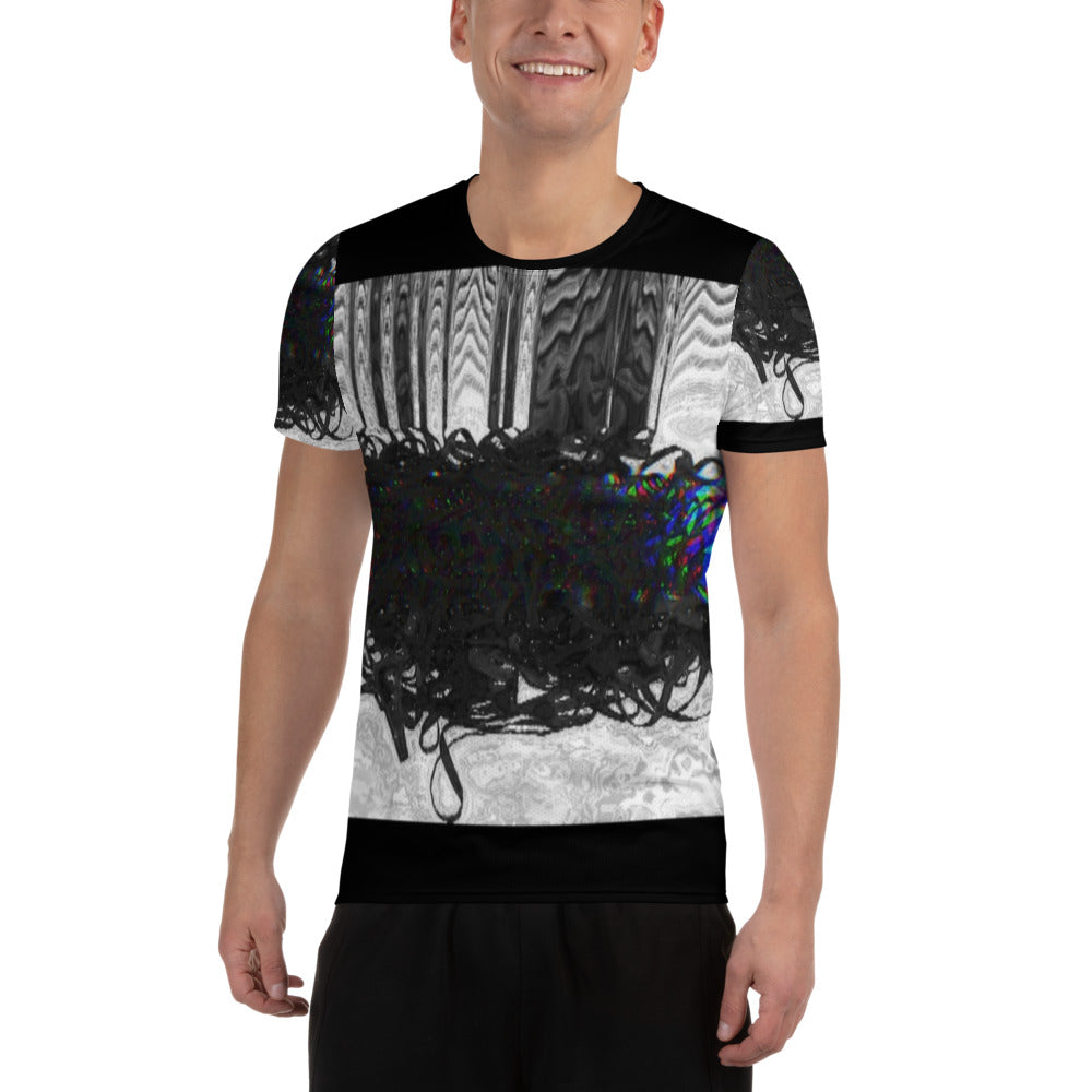 Magnetic Storm All-Over Print Men's Athletic T-shirt