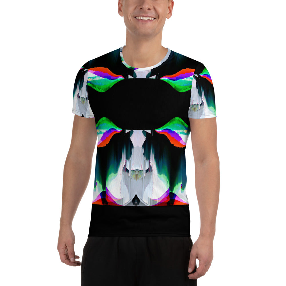 Wild Card Black Cat All-Over Print Men's Athletic T-shirt