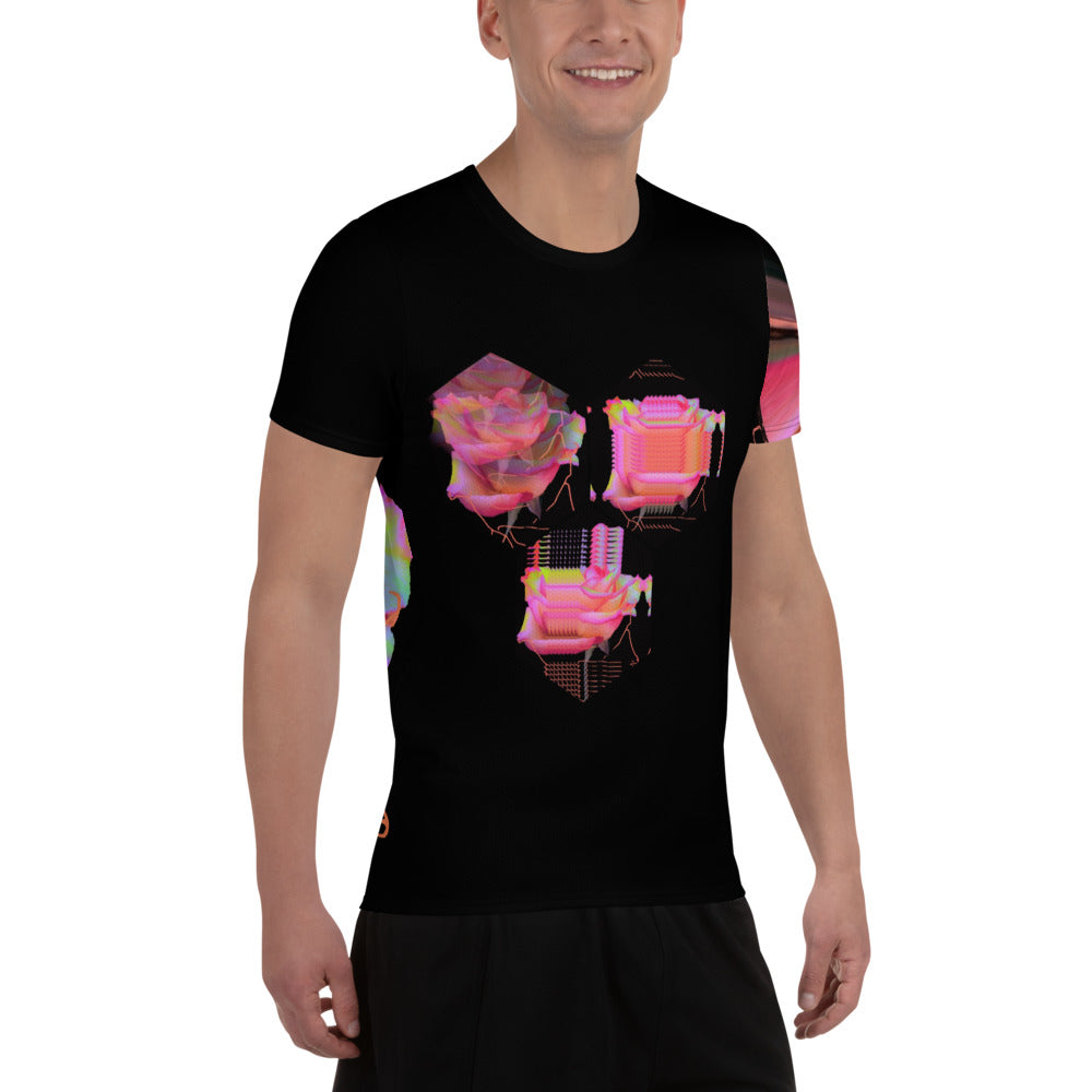 Cybernetic Rose Dream All-Over Print Men's Athletic T-shirt