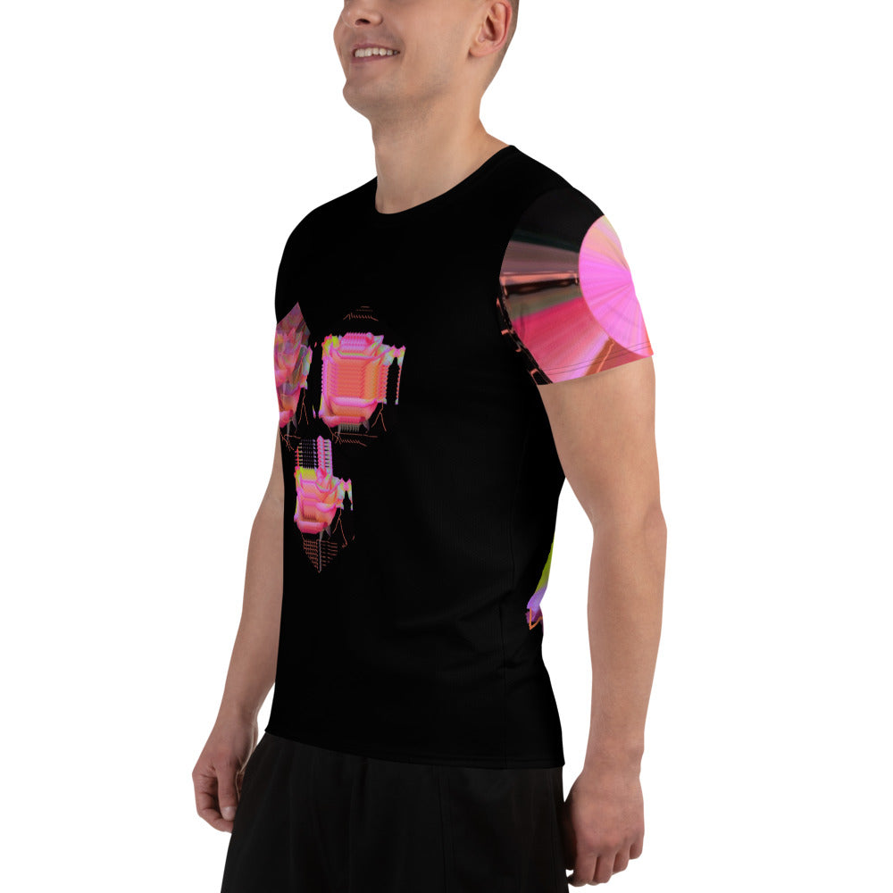 Cybernetic Rose Dream All-Over Print Men's Athletic T-shirt