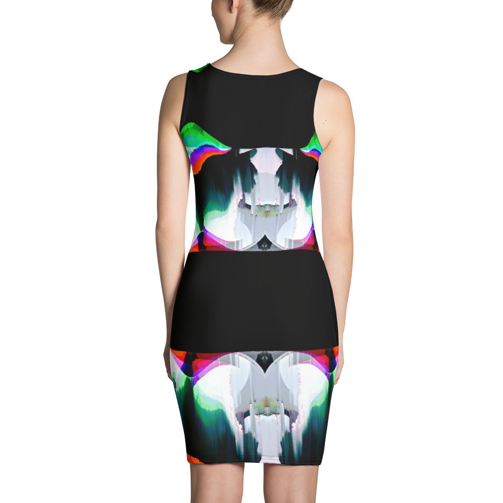 Wild Card Black Cat Glitch Dress Dress