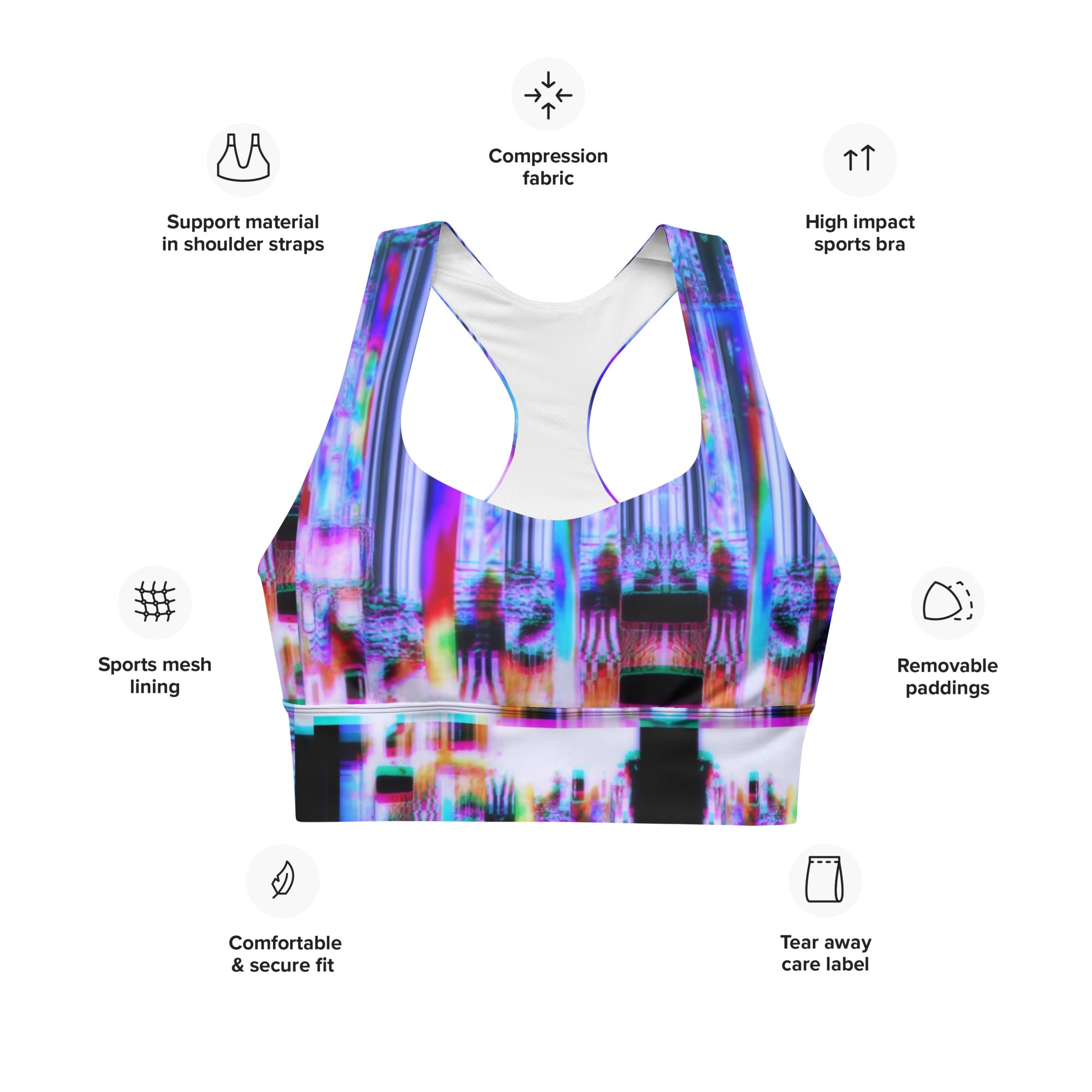 Ultra Violet 64 Bit God Longline Sports Bra