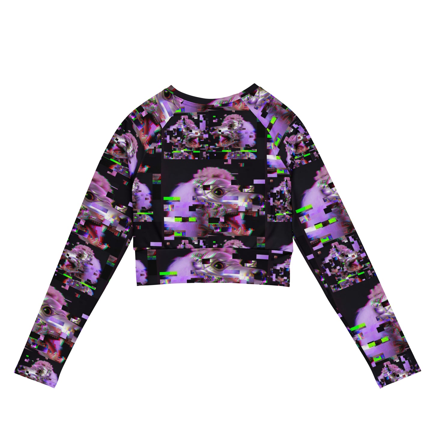 Poodle Glitch Recycled long-sleeve crop top