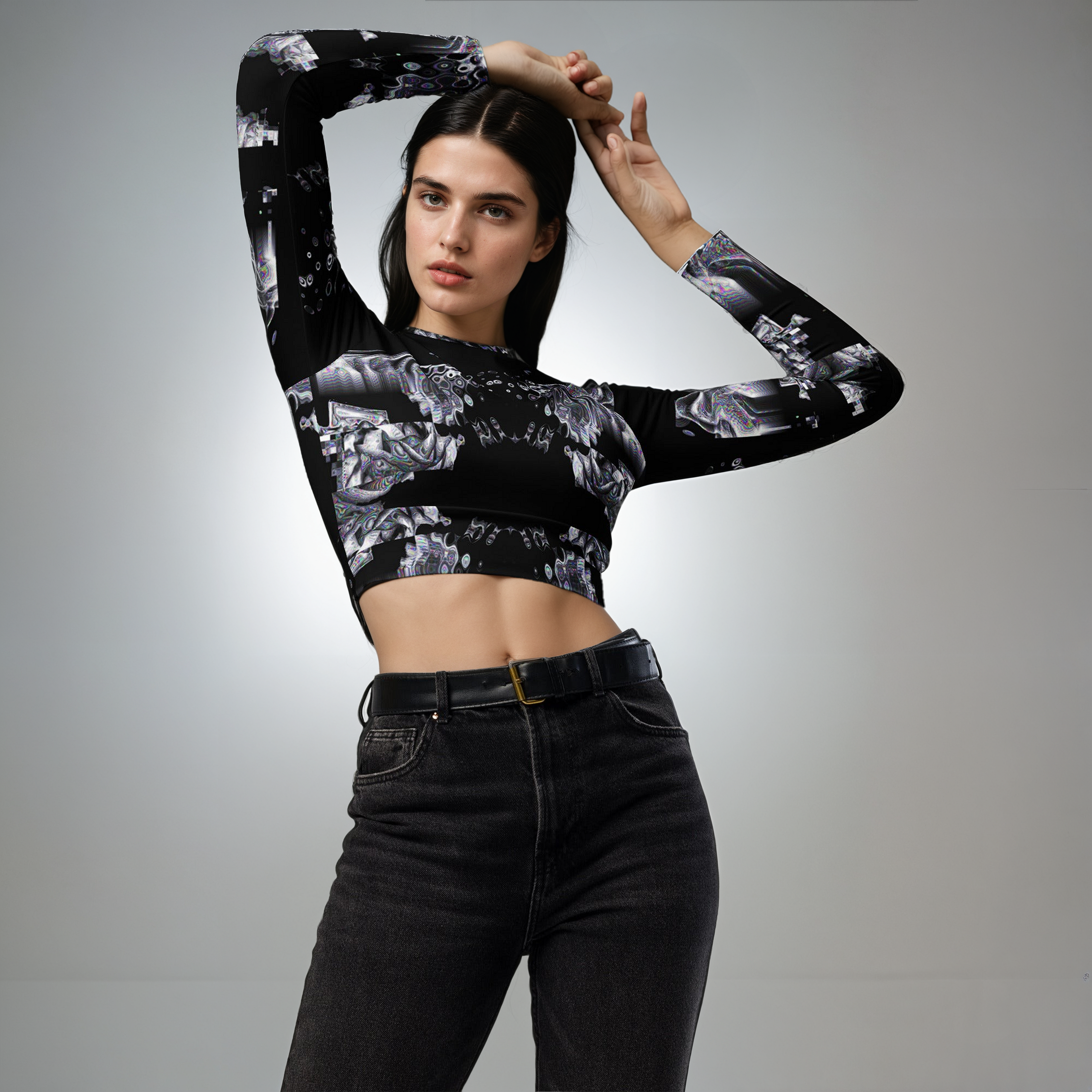 Noir & Bougie Recycled Long-Sleeve Crop Top