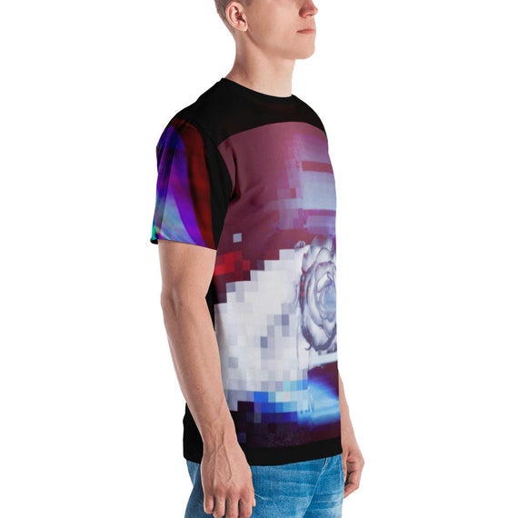 Quantum Entanglement  Glitch art  vaporwave Men's T-shirt