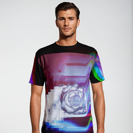 Quantum Entanglement  Glitch art  vaporwave Men's T-shirt