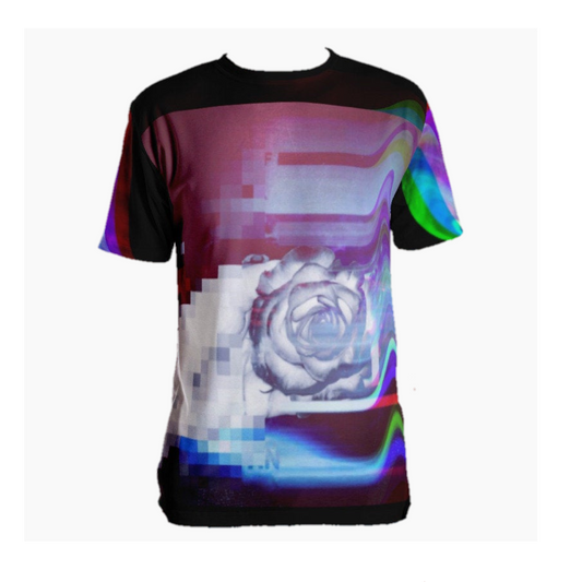 Quantum Entanglement Abstract Glitch Synthwave Men's T-shirt