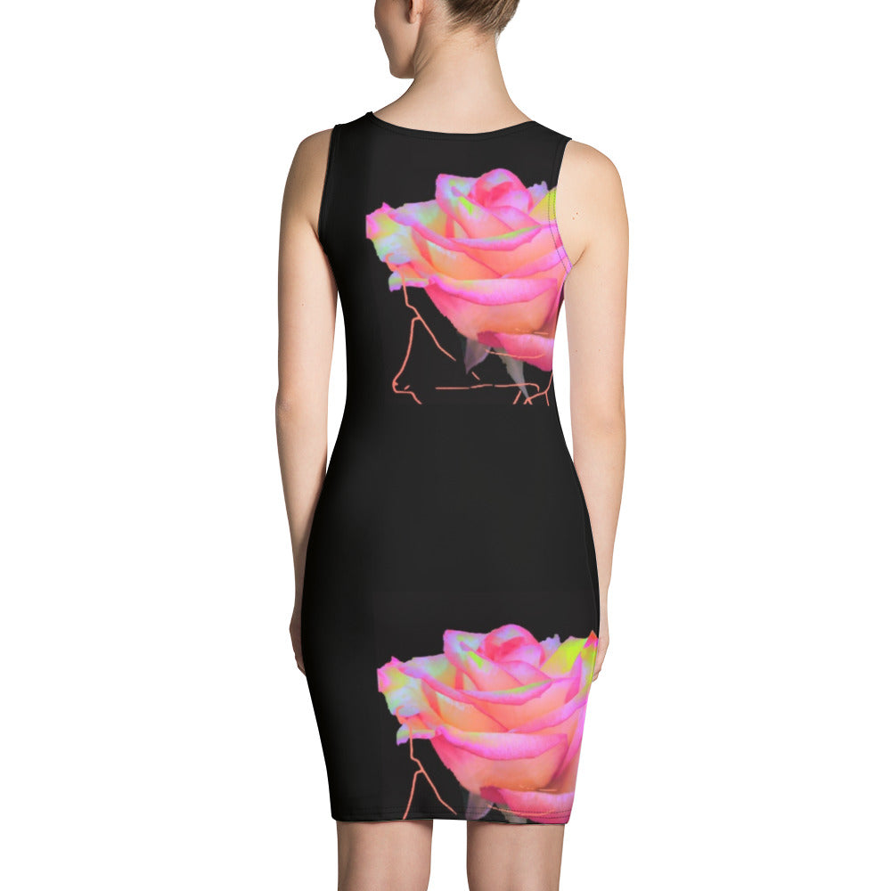 Cybernetic Phantom Rose Sheath Dress