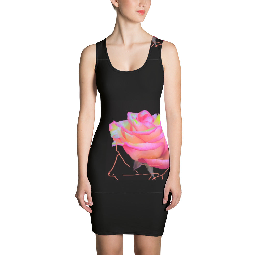 Cybernetic Phantom Rose Sheath Dress