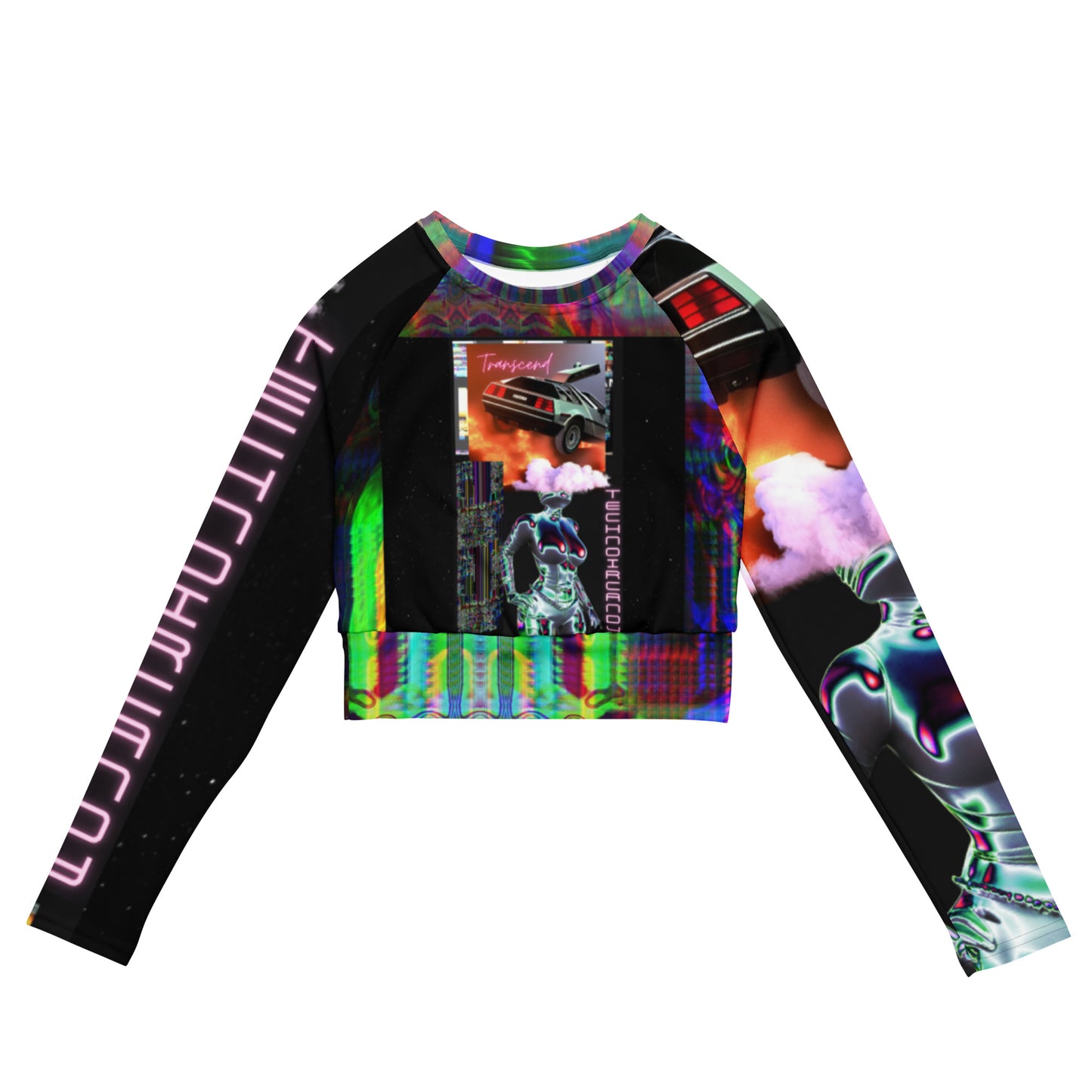 Cybertronic Daymare Recycled long-sleeve crop top