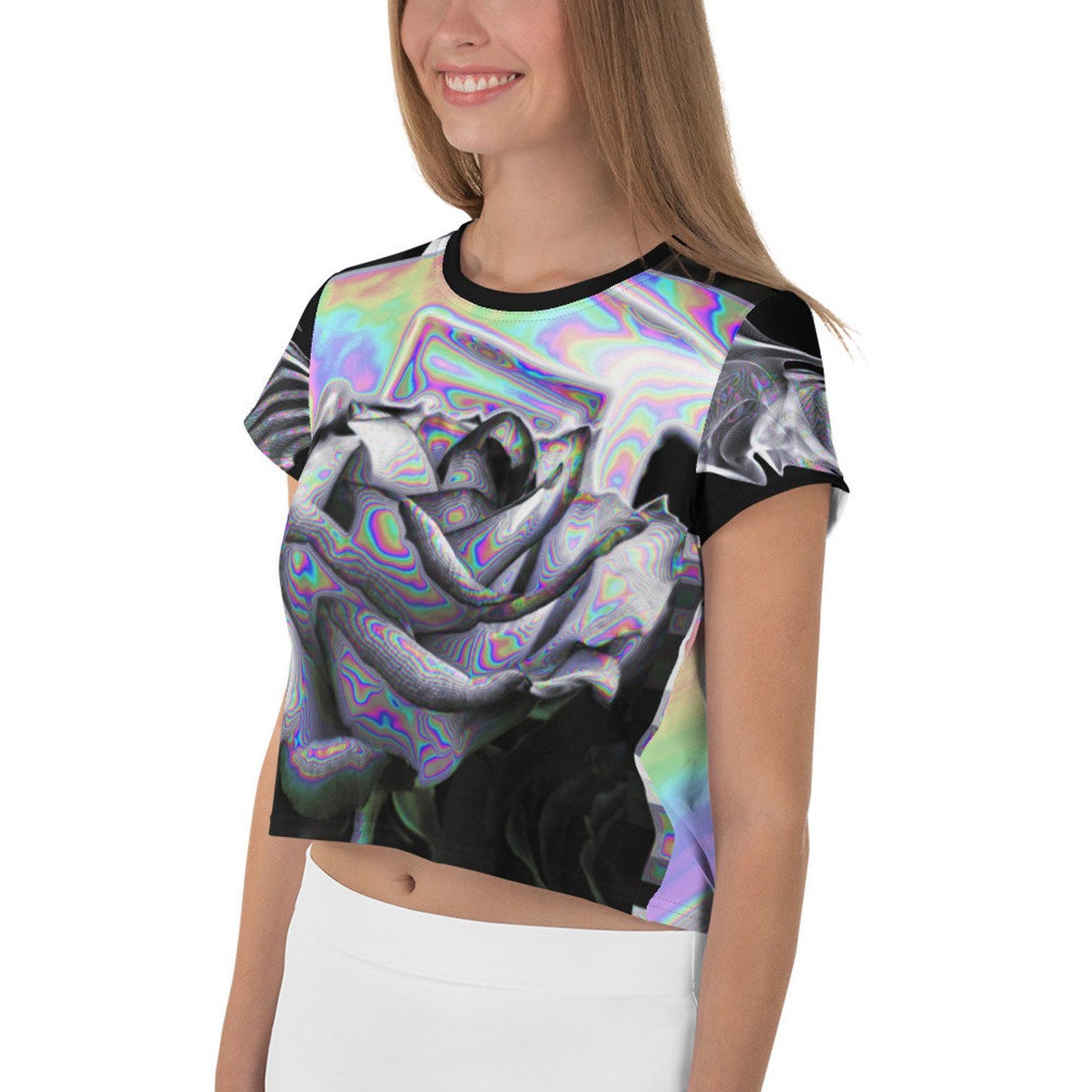 Noir & Boujee All-Over Print Crop Tee