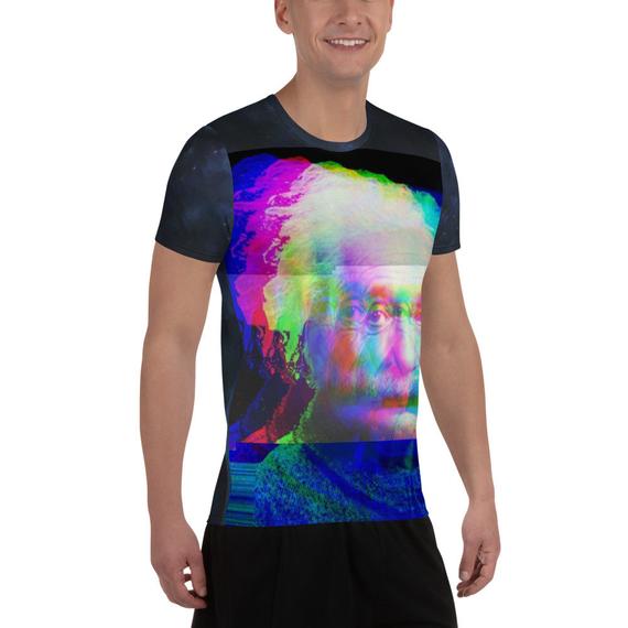 Persistent Illusion Glitch All-Over Print Men's Athletic T-shirt