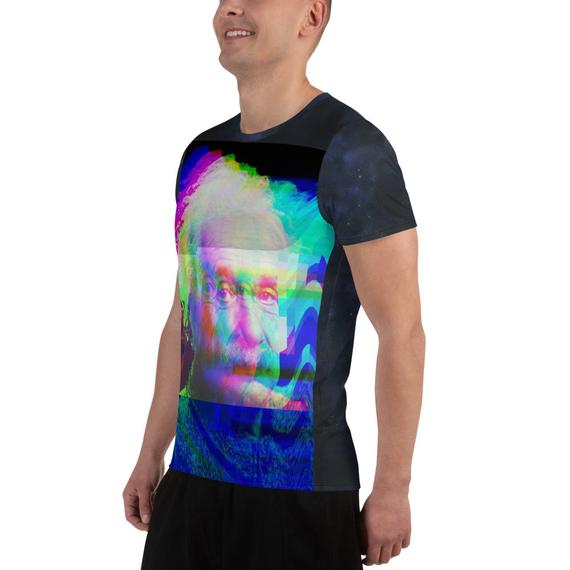 Persistent Illusion Glitch All-Over Print Men's Athletic T-shirt