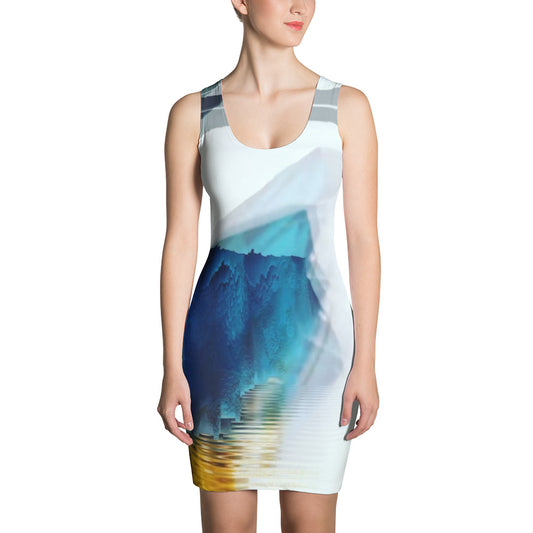 Hazey Sapphire Glitchwave Sublimation Cut & Sew Dress