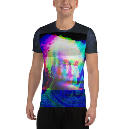 Persistent Illusion Glitch All-Over Print Men's Athletic T-shirt