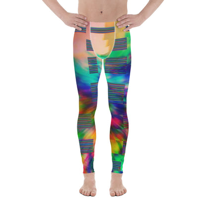 Analog Psychedelic Trippy Yoga All Over Print Meggings