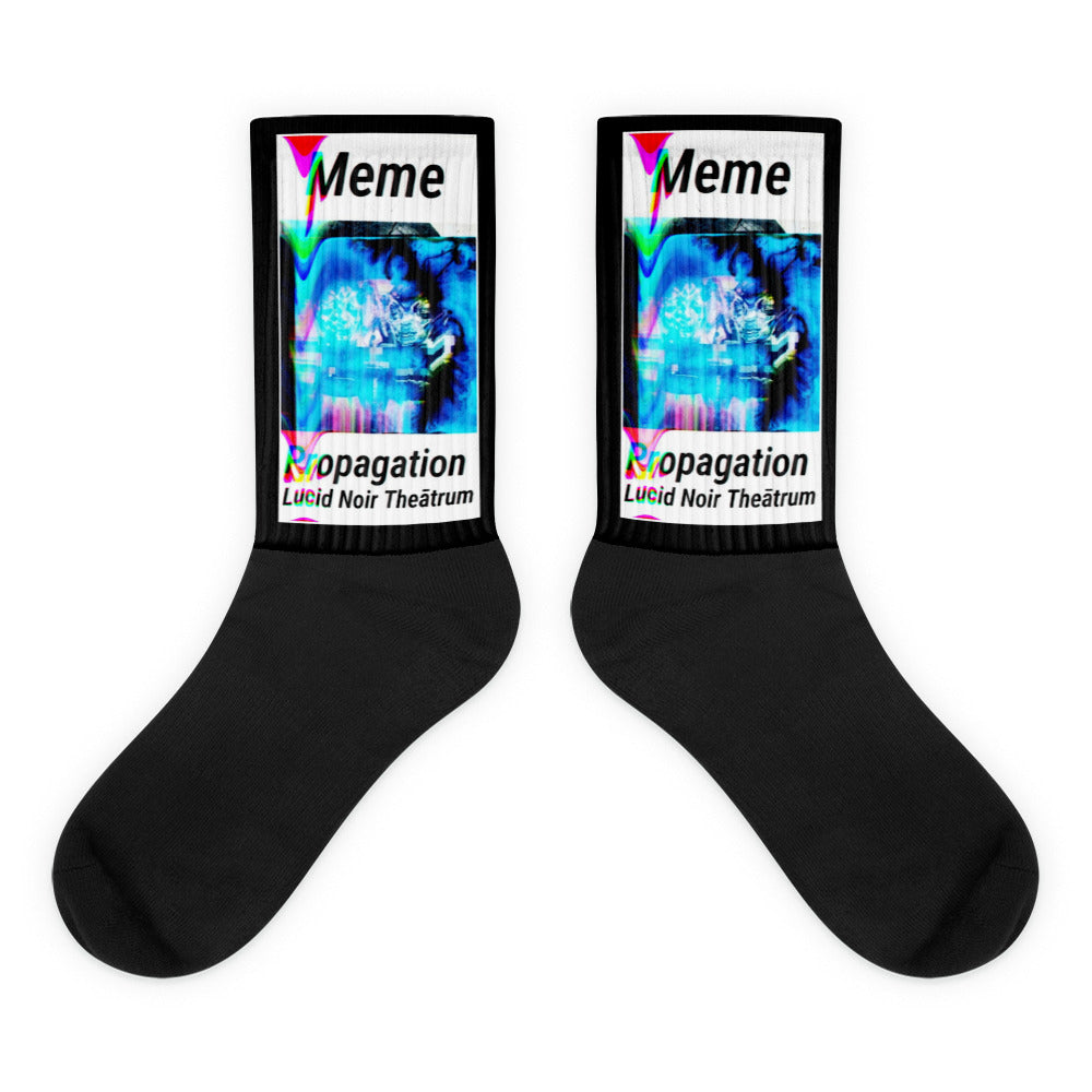 Alien Meme Lucid Noir Socks