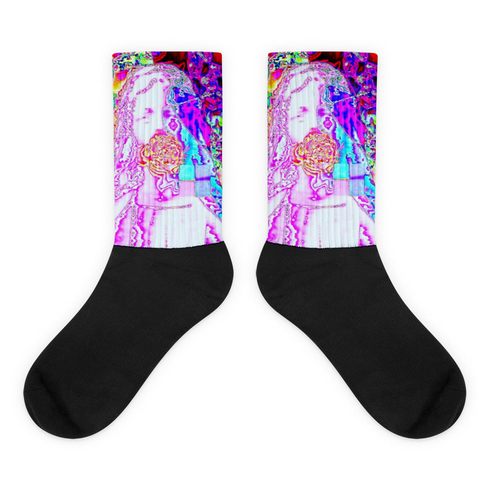 Atomic Mary Violet Flame Acid Psychedelic Glitch Socks